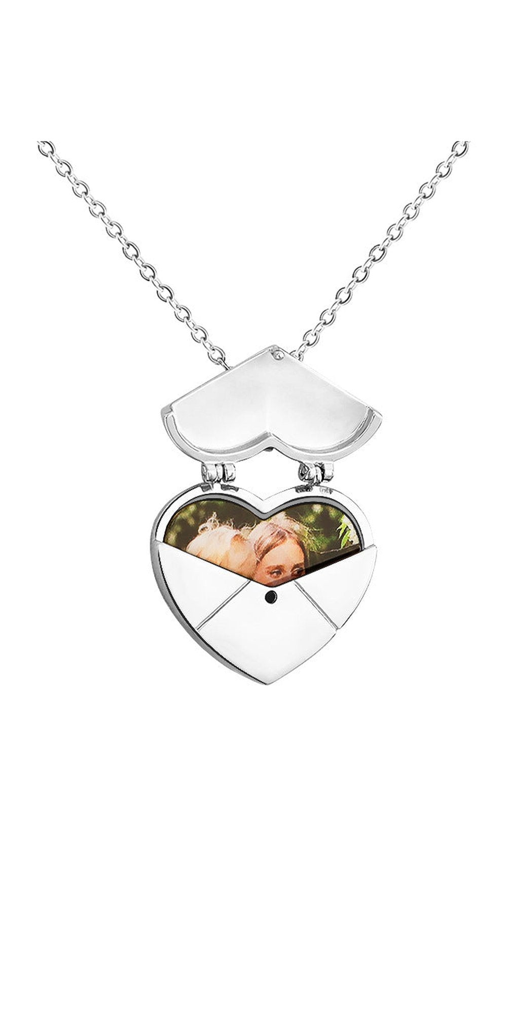 Creative DIY Heart Pendant Love Photo Box Necklace