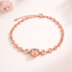 Luxury rose gold heart projection bracelet revealing a secret photo – personalized jewelry by K-AROLE