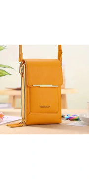 Buylor Soft Leather Crossbody Shoulder Bag - Yellow /