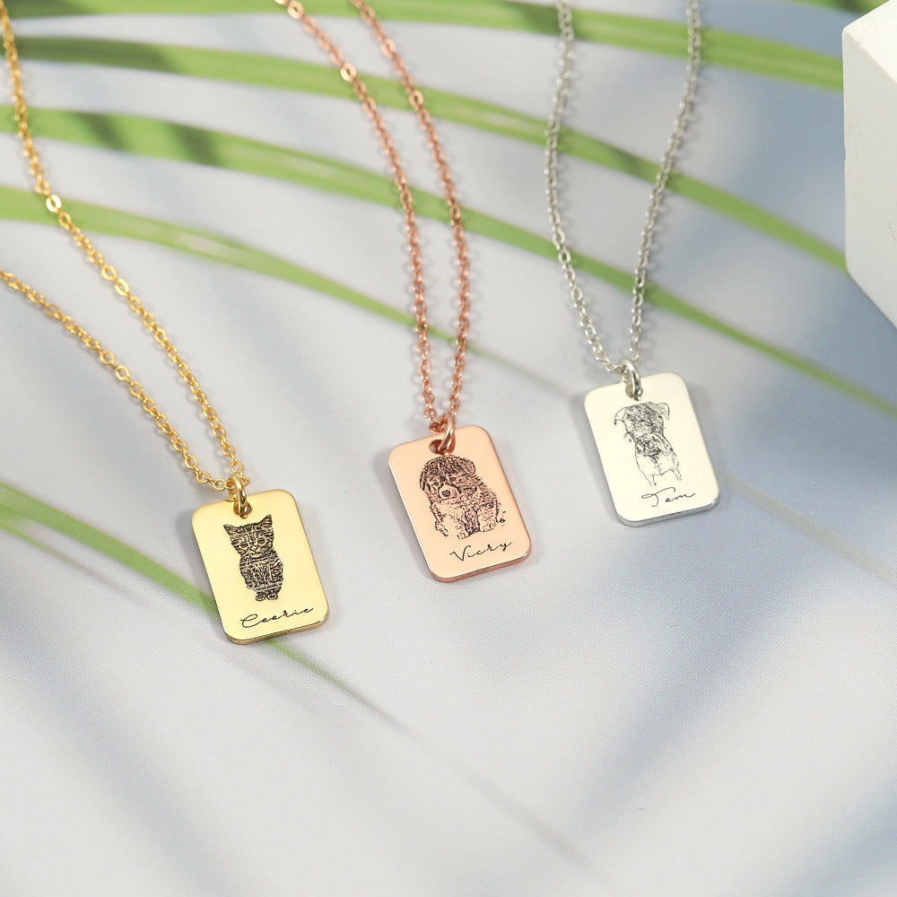 Pendentif photo gravée K-AROLE - finitions
