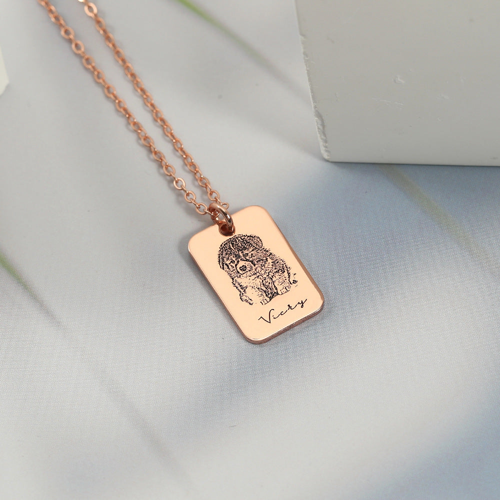 Pendentif photo gravée K-AROLE - détail