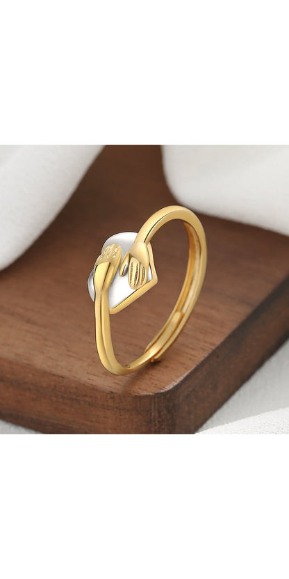 Hug Love Heart-shaped Ring Fashion Simple Rings For Valentine's Day