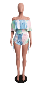 Camouflage printed ruffled shorts - clothes
