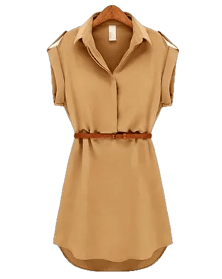 Stunning Belted Chiffon Mini Dress for Women - K - AROLE