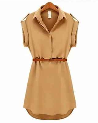 Stunning Belted Chiffon Mini Dress for Women - K - AROLE