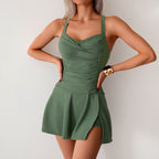 Summer Split Swimsuit Female Skirt Style Plus Size Swimsuit