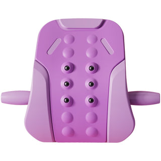 Portable purple massage device with textured surface and handle grips for soothing lower back pain relief.