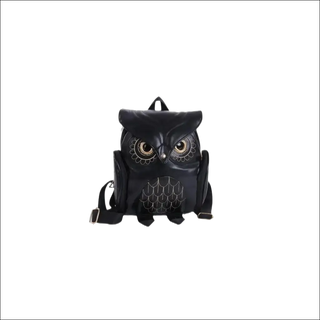 Chic and Charming Black Owl Backpack - sac a dis