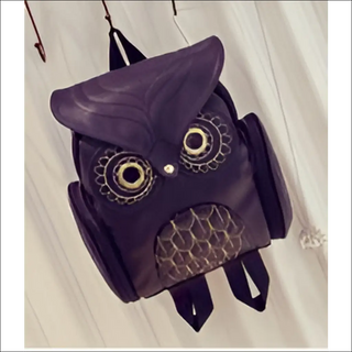 Chic and Charming Black Owl Backpack - sac a dis