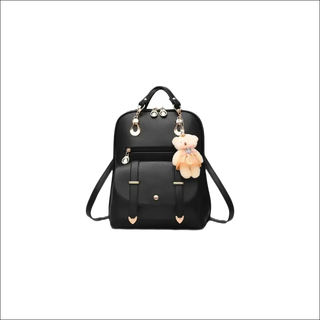 Chic Floral Backpack with Embroidered Details - black - bags