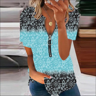 Chic Print Color Block Sleeveless Top