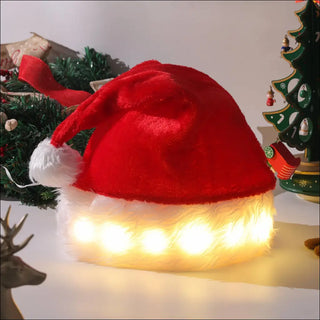 Christmas Hat LED Light Plush Children’s Adult