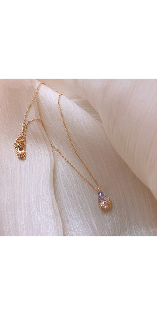 Crystal Water Drop Pendant Necklace Women - Main picture -