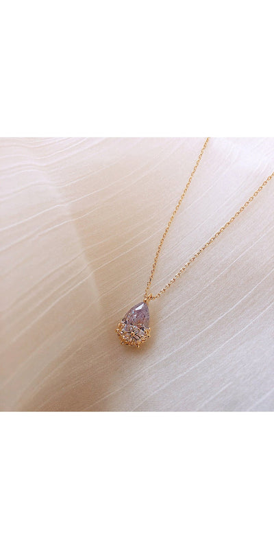 Crystal Water Drop Pendant Necklace Women - Main picture -