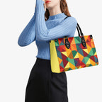 K-AROLE®️ Multi-Color Geometric Patchwork Handbag