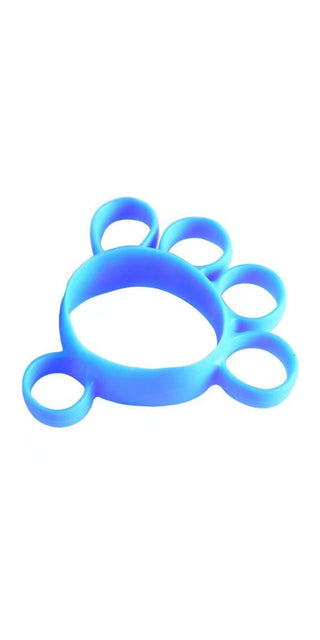 Colorful pet paw-shaped massage ball with four fingertip-like grooves for soft tissue relief and muscle tension release.
