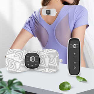 Relaxing neck massager with digital controls: Soothe tension anytime, portable design for convenient use.