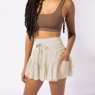 K-AROLE™️ Chic Ruffled Mini Skirt with Tie-Front Detail