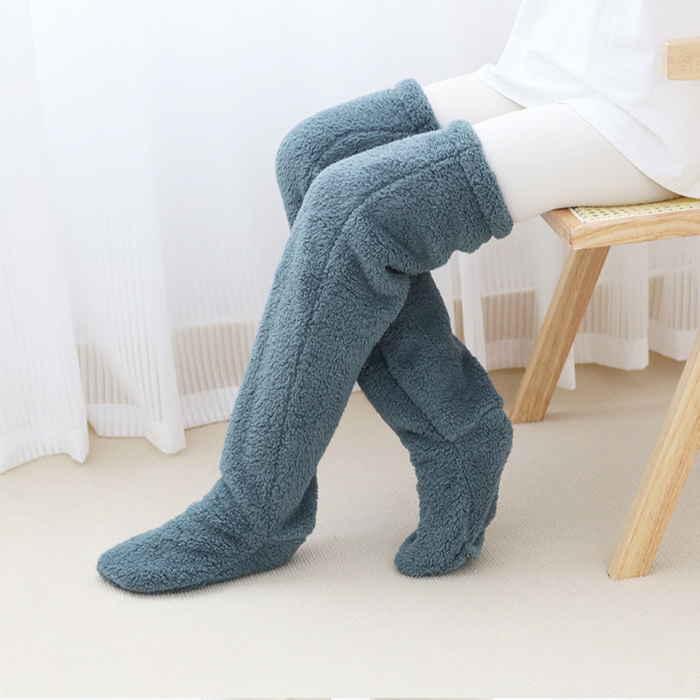 Over Knee High Fuzzy Long Socks Warm Cold Leg Joint