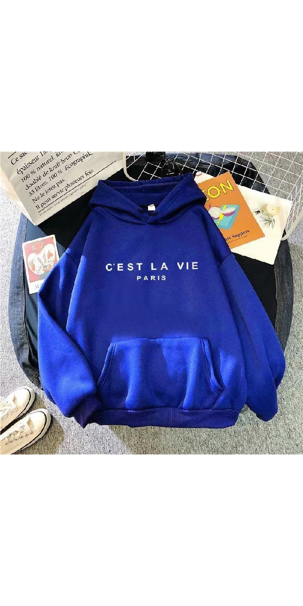 Loose Hooded Sweater Student Hoodie With Letter Print Sports Tops