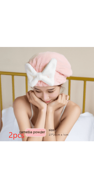 Retro-Inspired Bow Shower Cap - Luxurious Headwear for a Relaxing Spa Day