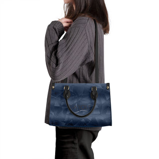 KAROLE®️ Chic Navy Blue Leather Tote Bag