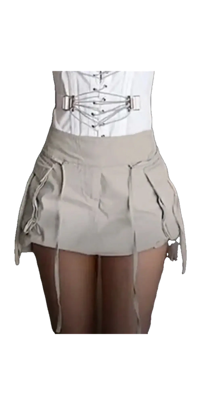 Fashion Academy Cargo Skirt Pocket - Grey / L - clothes