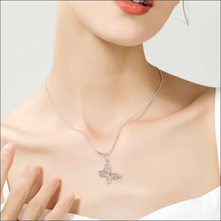 Elegant 925 Sterling Silver Butterfly Pendant Necklace K-AROLE