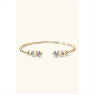 Elegant Diamond Cuff Bracelet - 18K Gold Plated Sparkly