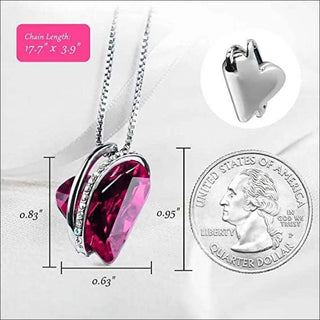 Elegant Fuchsia Heart Pendant Necklace - Rose