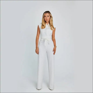 Elegant High-Waist Sleeveless Jumpsuit - Available in Black