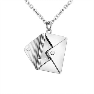 Customized Love Letter Envelope Stainless Steel Pendant Necklace Jewelry Confession You for Valentine Mother Day Gift