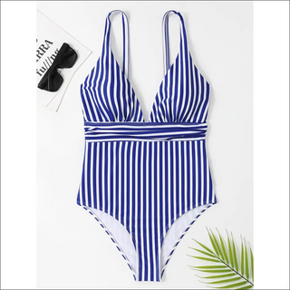 Elegant Pleated One - Piece Swimsuit with Flattering Silhouette - K - AROLE