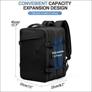 Expandable Waterproof 40L Travel Backpack with USB