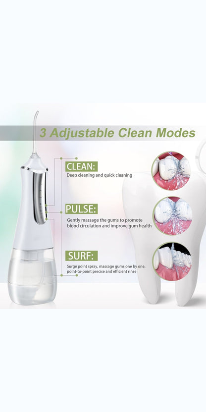 3 Modes Oral Irrigator USB Rechargeable Water Floss Portable Dental Water Flosser Jet 350ml Irrigator Dental Teeth Cleaner 5 Jet