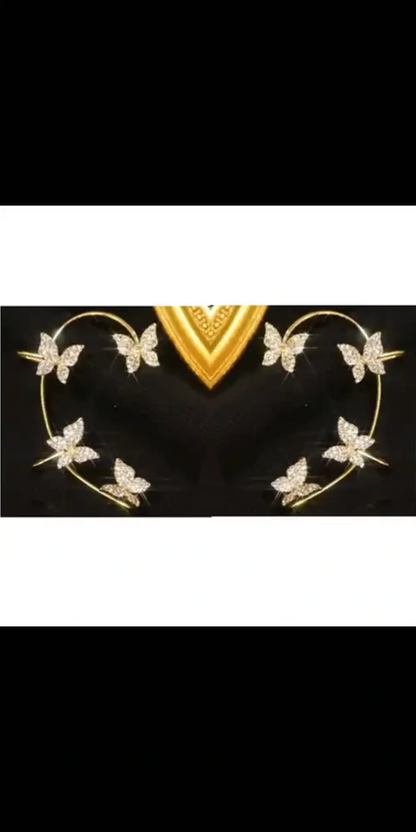 Fashion Earring Butterfly Ear Clip And Ear Hook Jewelry -