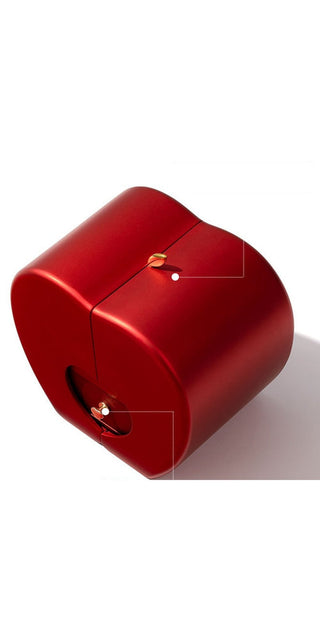 Sleek red cube shape with minimalist design, ideal storage for jewellery and accessories at K-AROLE.