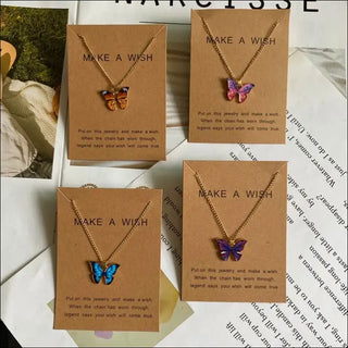 Fashion Women Necklace Korea Style New Butterfly Pendant Necklace Gift For Girl  Cute Lovely Neck Jewelry Wholesale Dropshipping K-AROLE