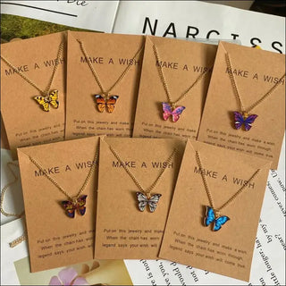 Fashion Women Necklace Korea Style New Butterfly Pendant Necklace Gift For Girl  Cute Lovely Neck Jewelry Wholesale Dropshipping K-AROLE