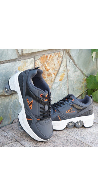 Four wheeled tiktok shoes for men and women pulley - Grey /