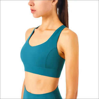 Gather Strength Wrap Mesh Panel Stylish Yoga Bra K-AROLE