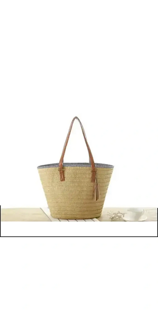_Gift_Beach Bag Woven Casual Handbag - Free_Gift_App