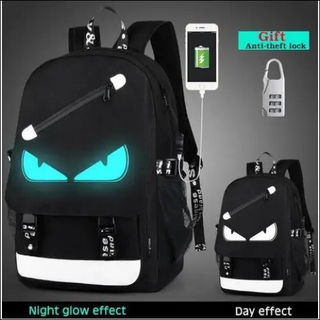 Glow-in-the-Dark Backpack with USB Charging and Anti-Theft