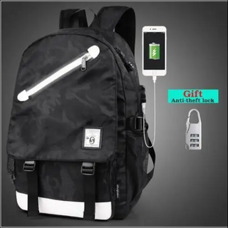 Glow-in-the-Dark Backpack with USB Charging and Anti-Theft