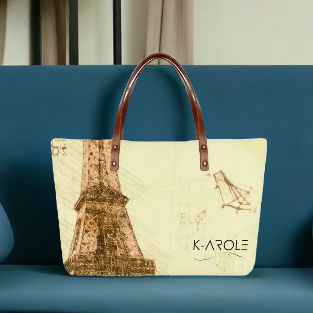 "Eksklusiv K-AROLE Signature Eiffel Tower Tote Bag" -