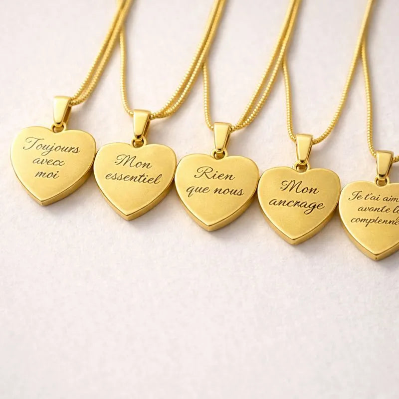 Toujours avec moi – Collier cœur photo personnalisé