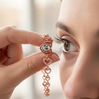 Heart projection bracelet showing photo inside the lens