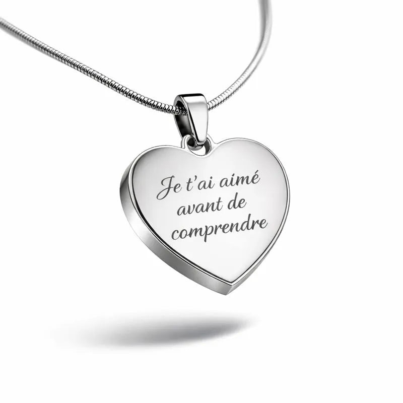 Toujours avec moi – Collier cœur photo personnalisé