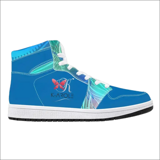 High-Top Retro-Inspired Sneakers - Blue and Teal - sneakers