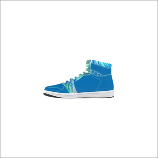 High-Top Retro-Inspired Sneakers - Blue and Teal - sneakers